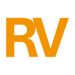 RV als einzelne Buchstaben in Orange